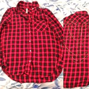Red plaid Bethany Mota shirt